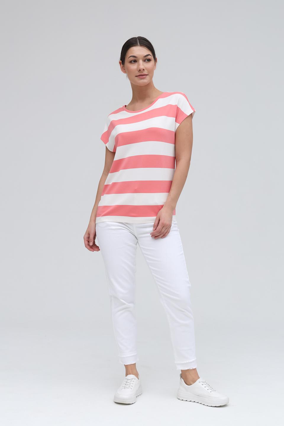 Футболка Monari в полоску коралловая