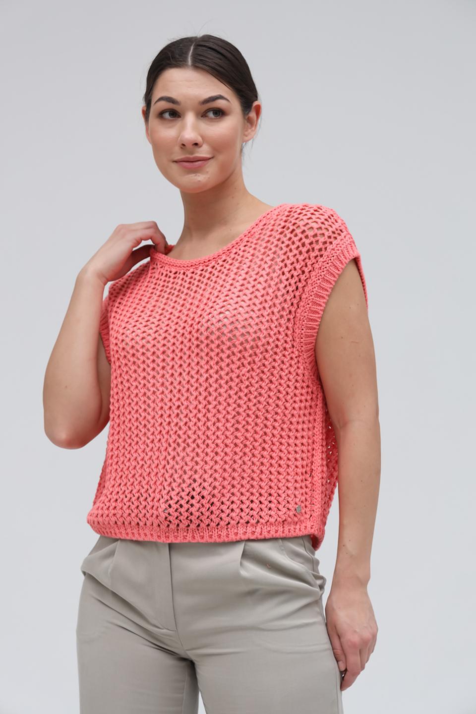 Жилет Monari коралловый вязаный без рукавов
