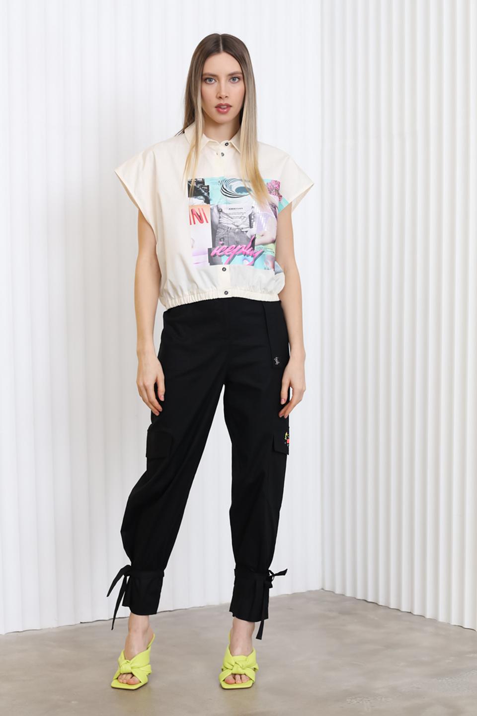 Блуза Ice Play с принтом бежевая