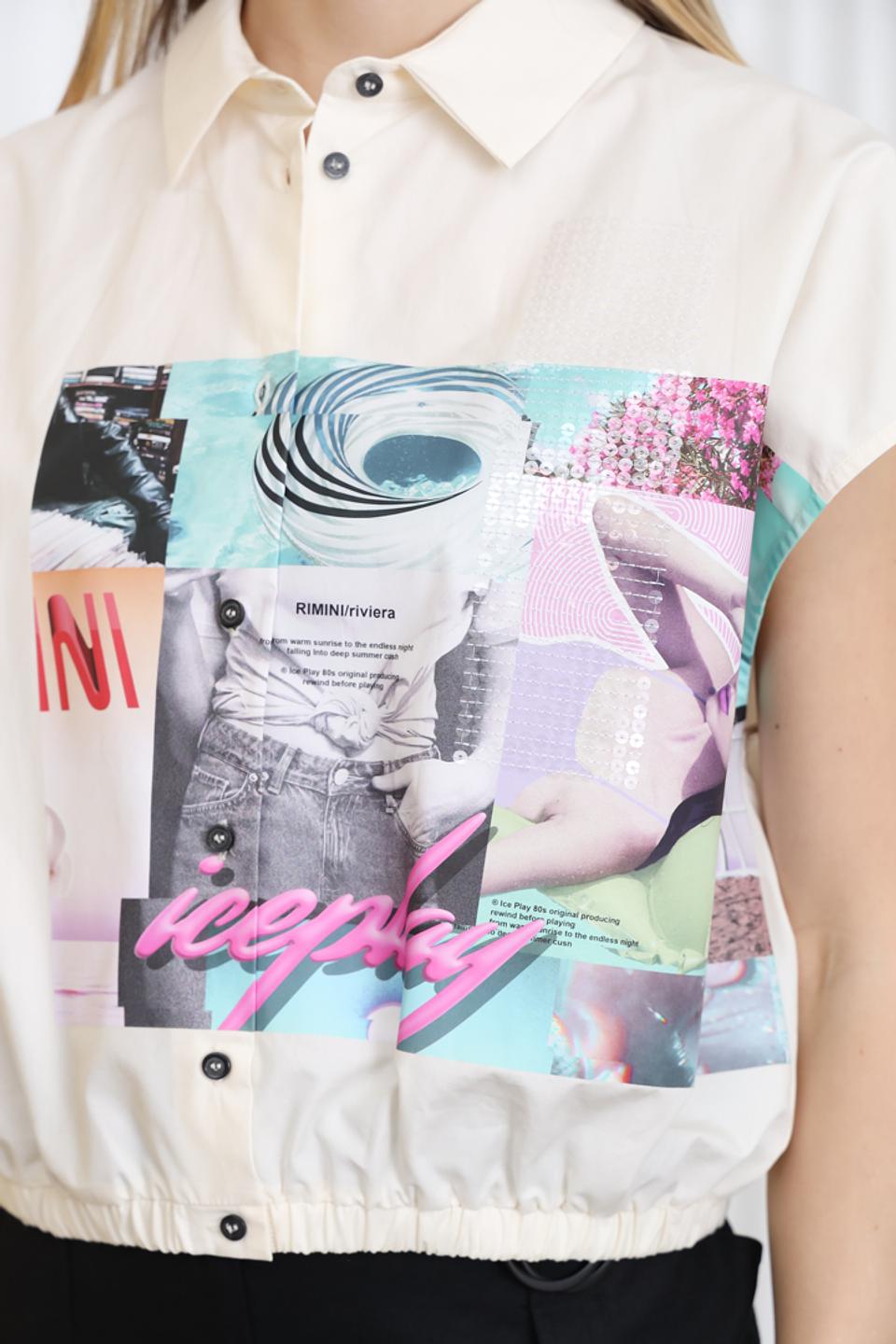 Блуза Ice Play с принтом бежевая