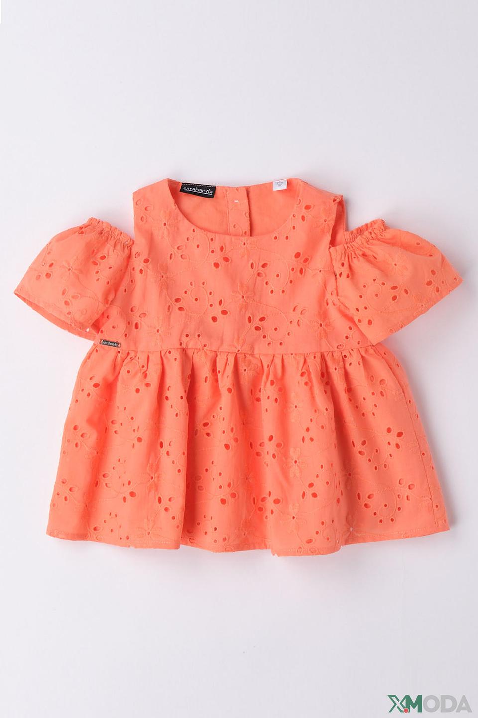 Блуза Sarabanda дев. с открытыми плечами персиковая