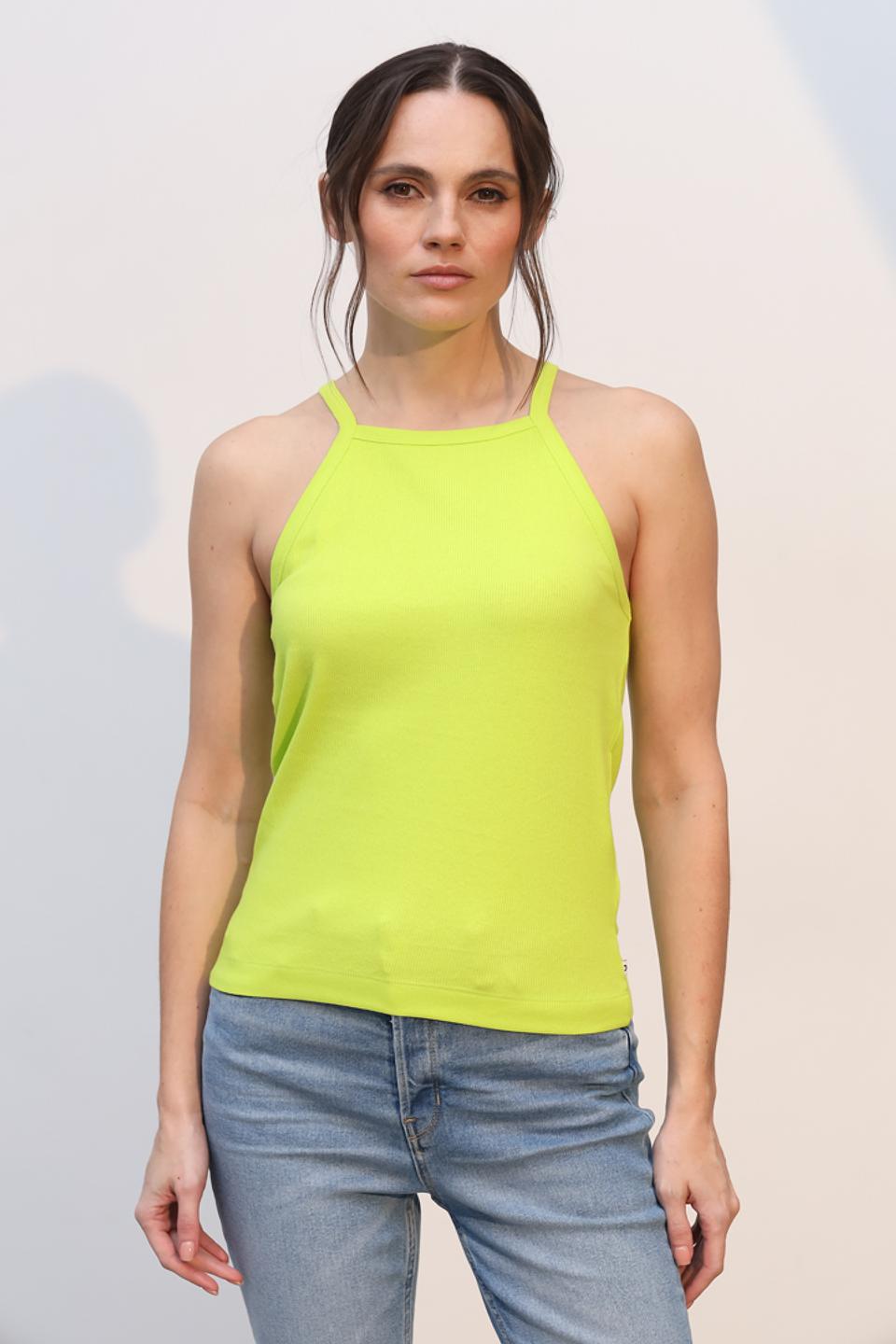 Топ Tom Tailor лайм на бретелях