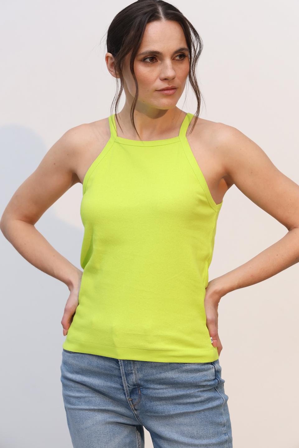 Топ Tom Tailor лайм на бретелях