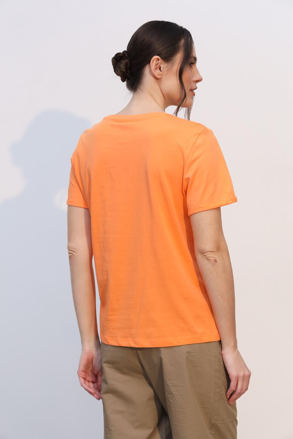 Футболка Tom Tailor оранжевая с принтом