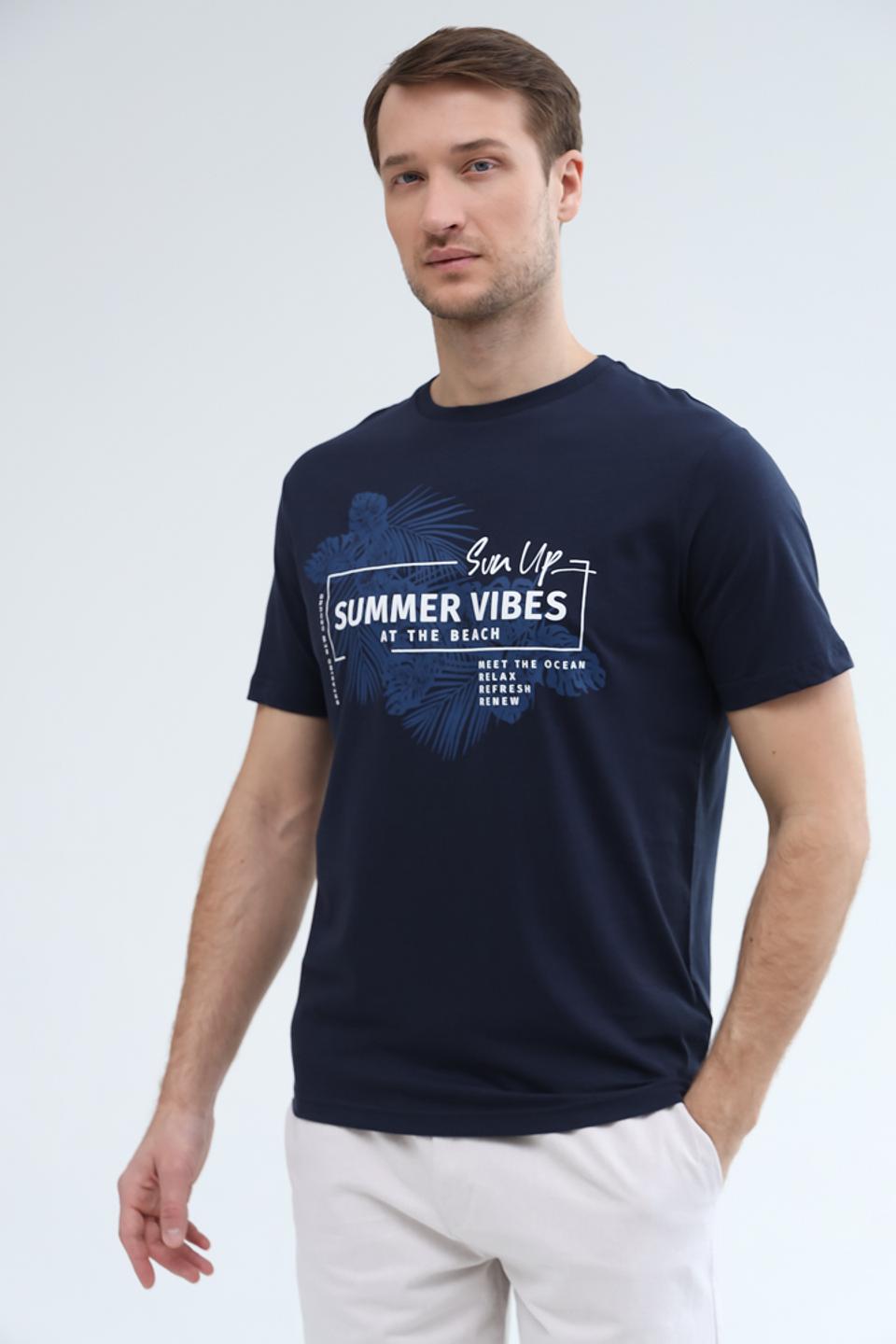 Футболка Lerros с принтом синяя