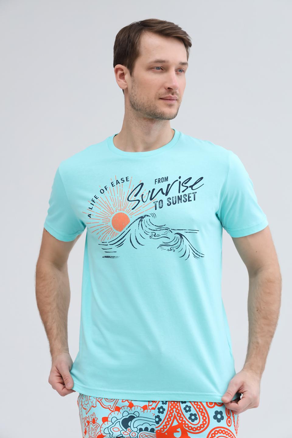Футболка Lerros с принтом бирюзовая