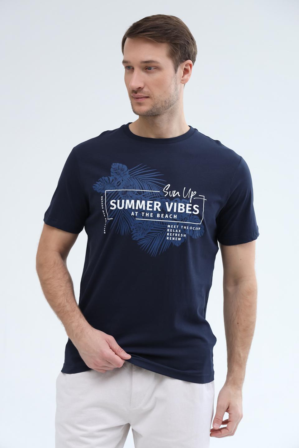 Футболка Lerros с принтом синяя