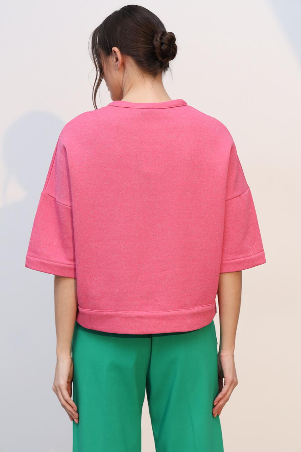 Пуловер Tricot Chic с цветами розовый