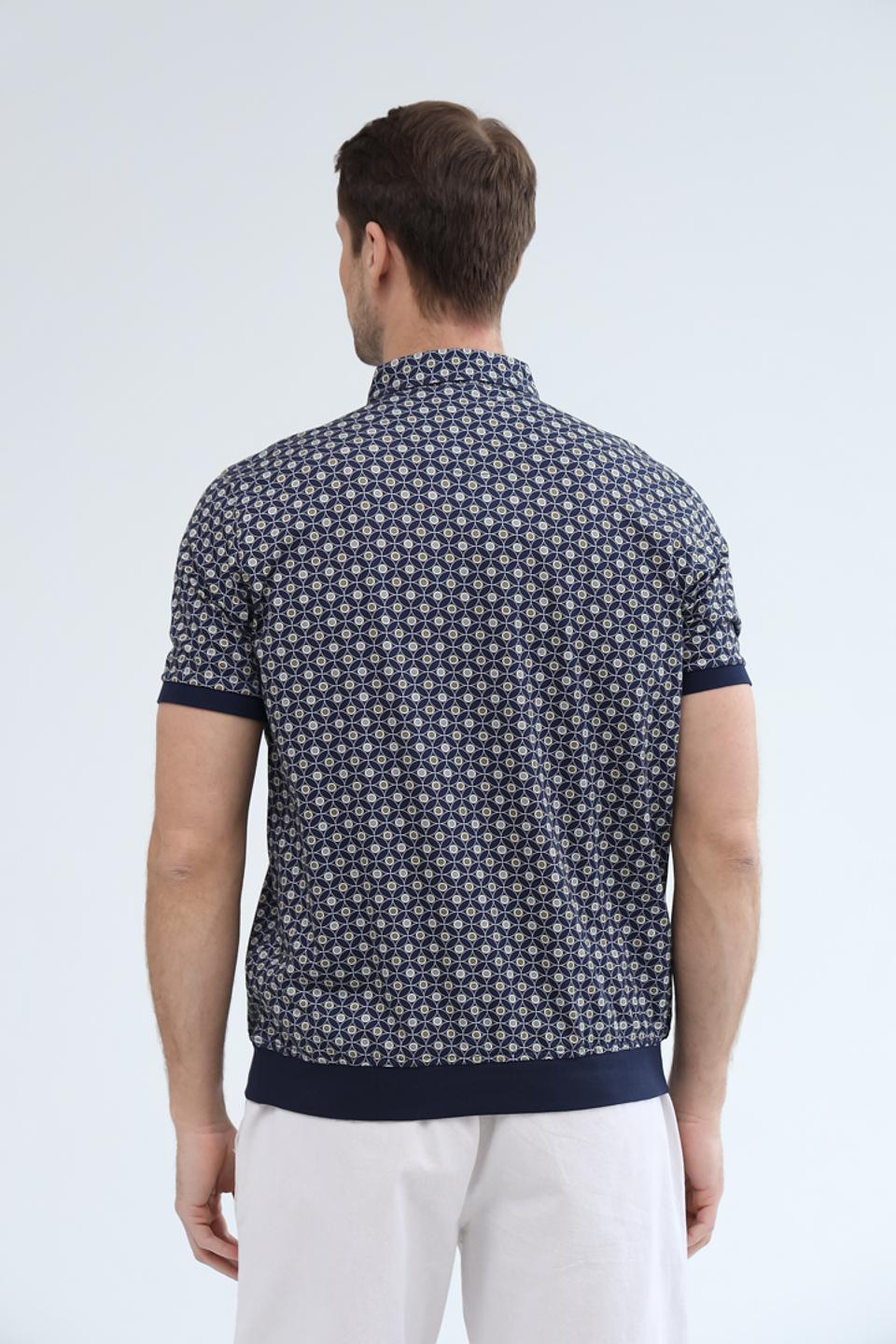 Поло Claudio Campione с принтом синий