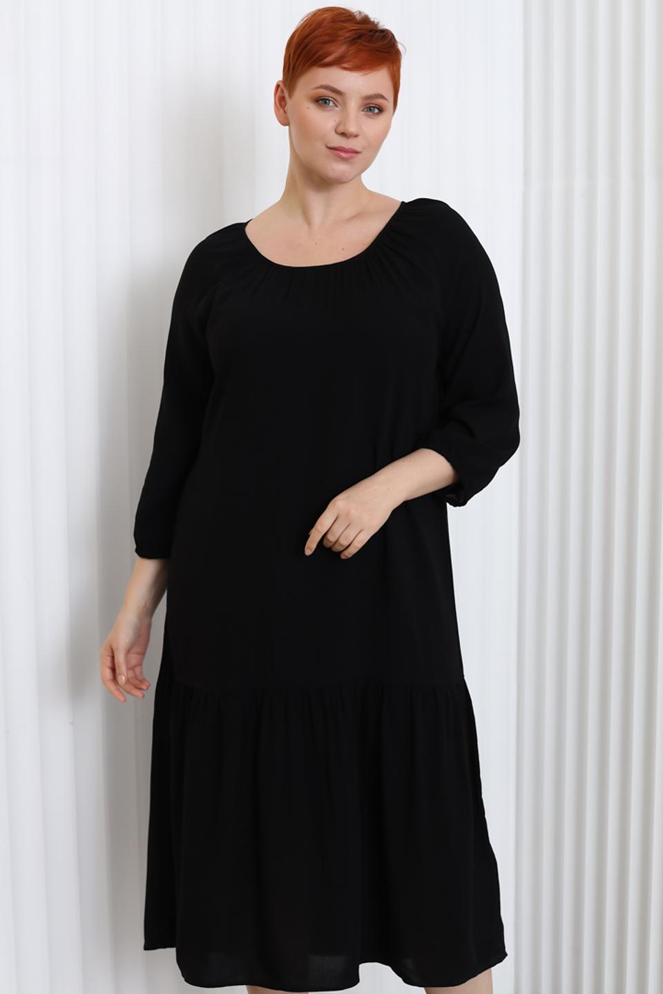 Платье Via Appia чёрное с юбкой-ярусом