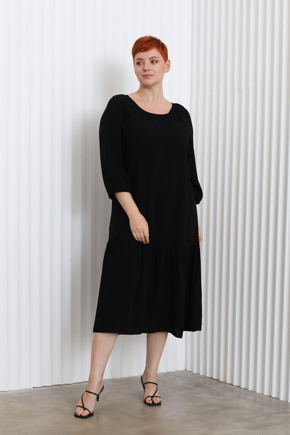 Платье Via Appia чёрное с юбкой-ярусом