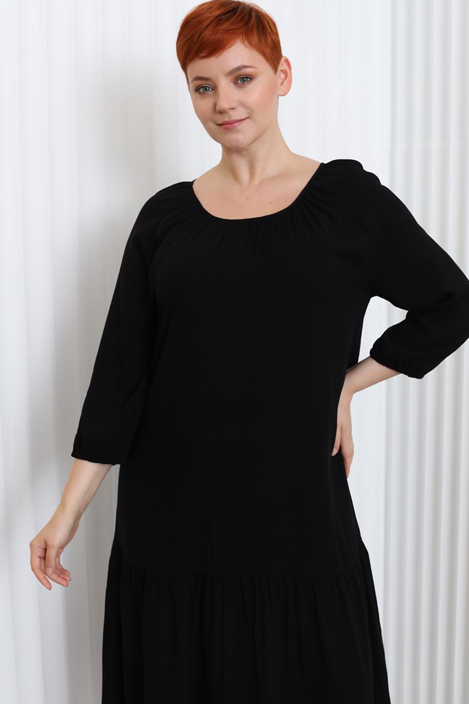 Платье Via Appia чёрное с юбкой-ярусом