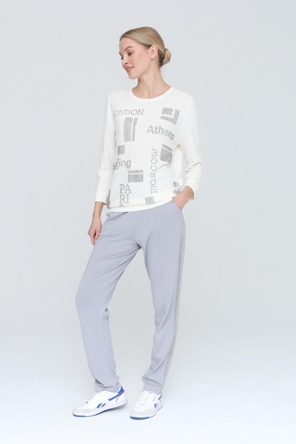 Джемпер Pezzo с принтом городов белый