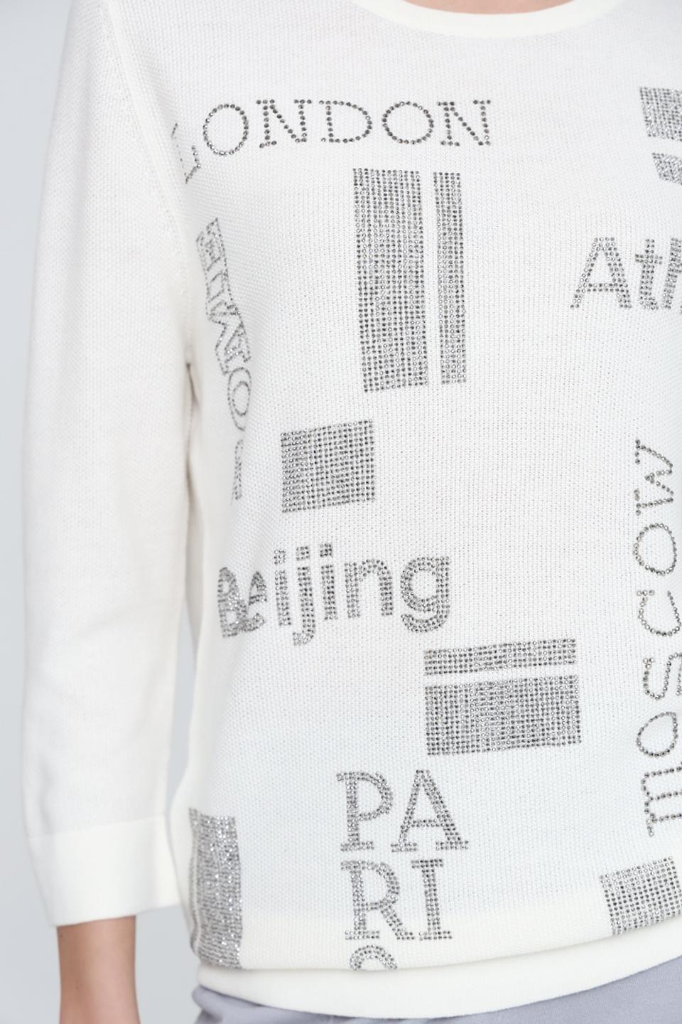 Джемпер Pezzo с принтом городов белый