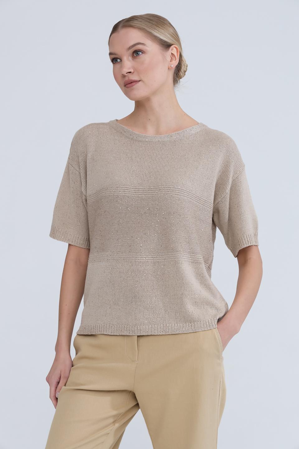 Джемпер Pezzo с люрексом бежевый
