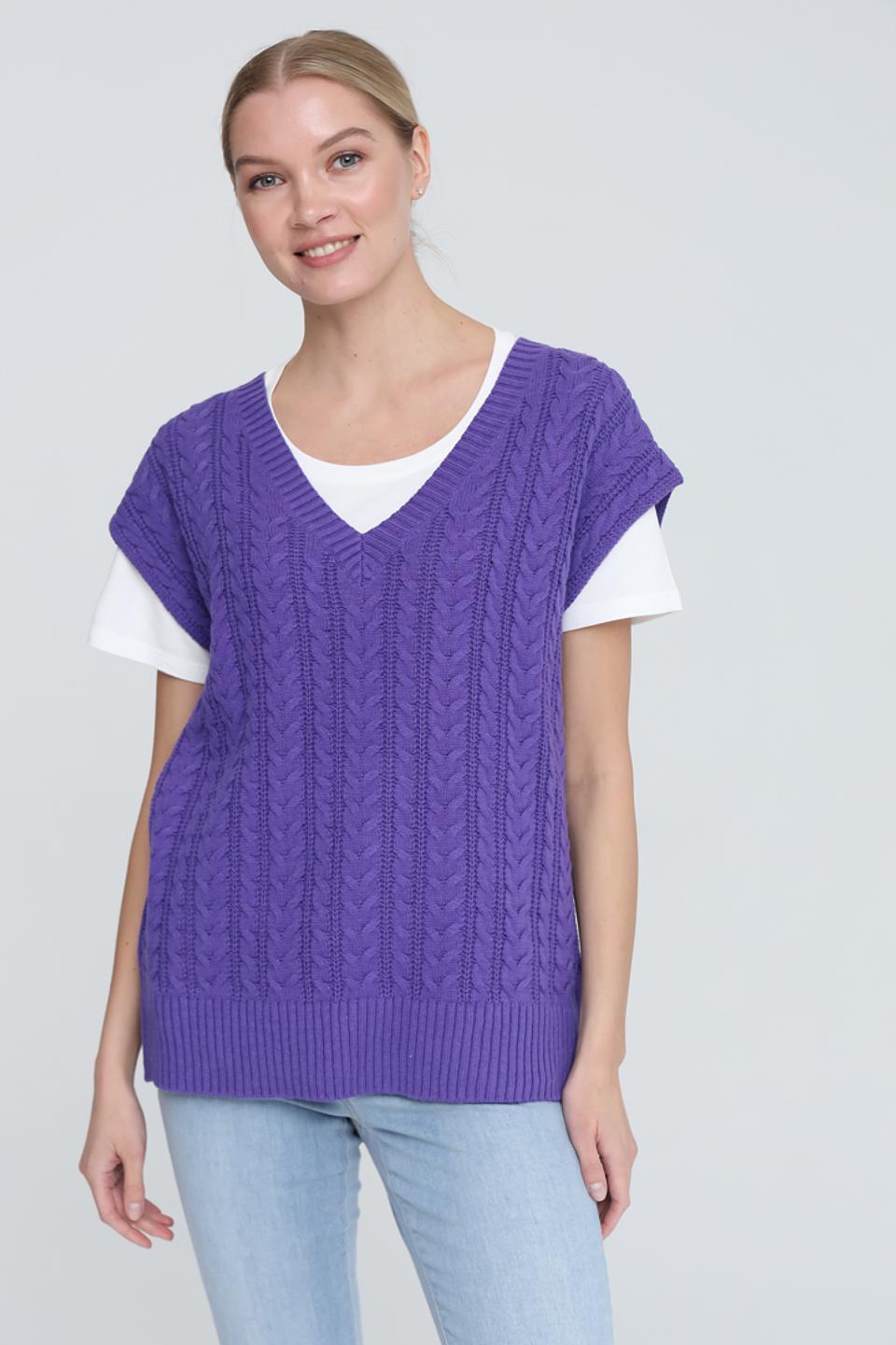 Жилет Pezzo вязаный фиолетовый