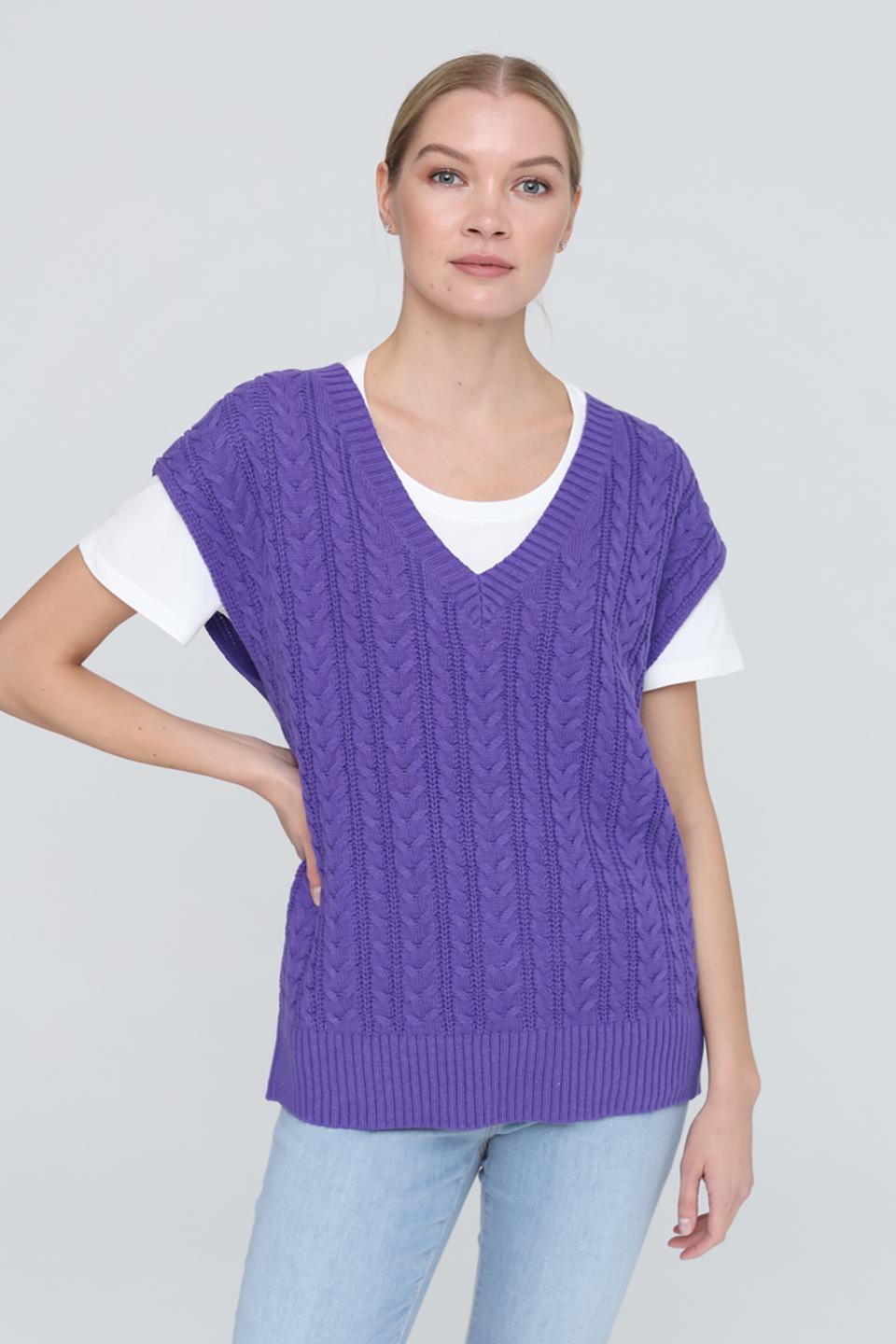 Жилет Pezzo вязаный фиолетовый