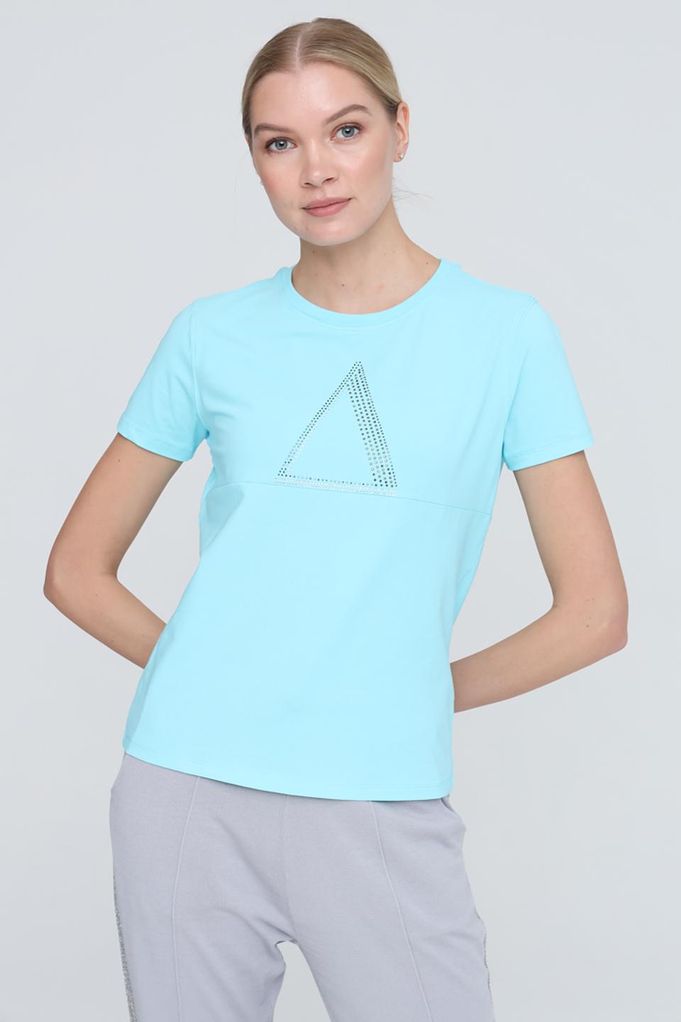 Футболка Pezzo с треугольником бирюзовая