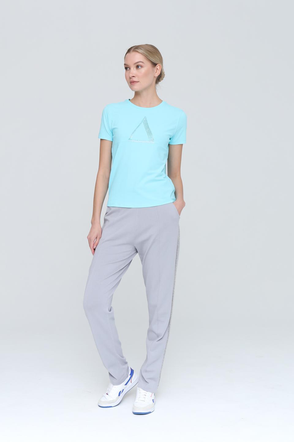 Футболка Pezzo с треугольником бирюзовая