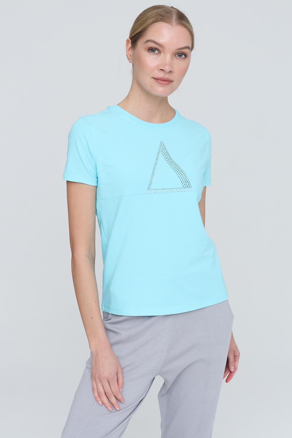 Футболка Pezzo с треугольником бирюзовая