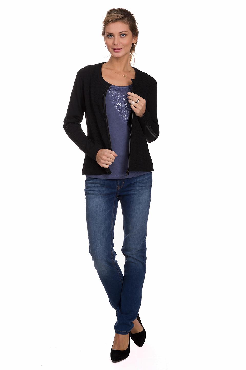 Чёрный жакет Gerry Weber с кожаными вставками