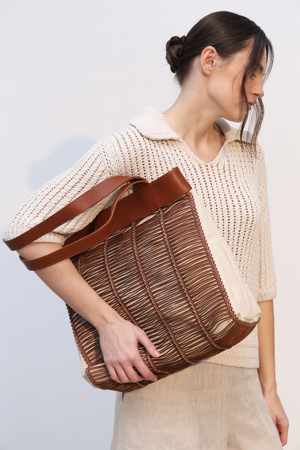 Сумка Unisa плетёная коричневая