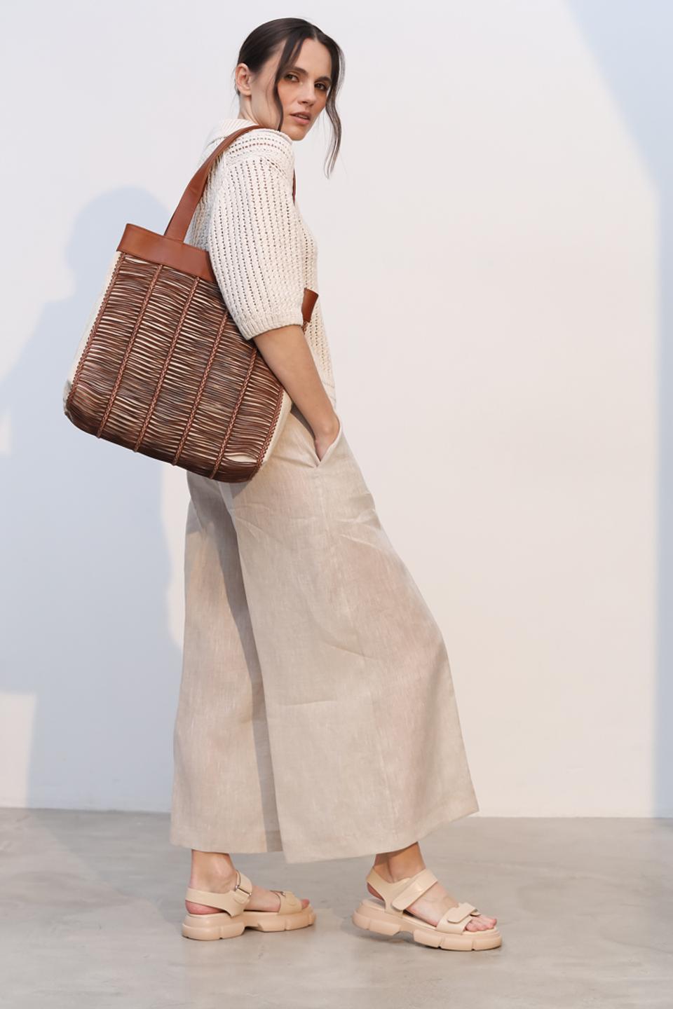 Сумка Unisa плетёная коричневая