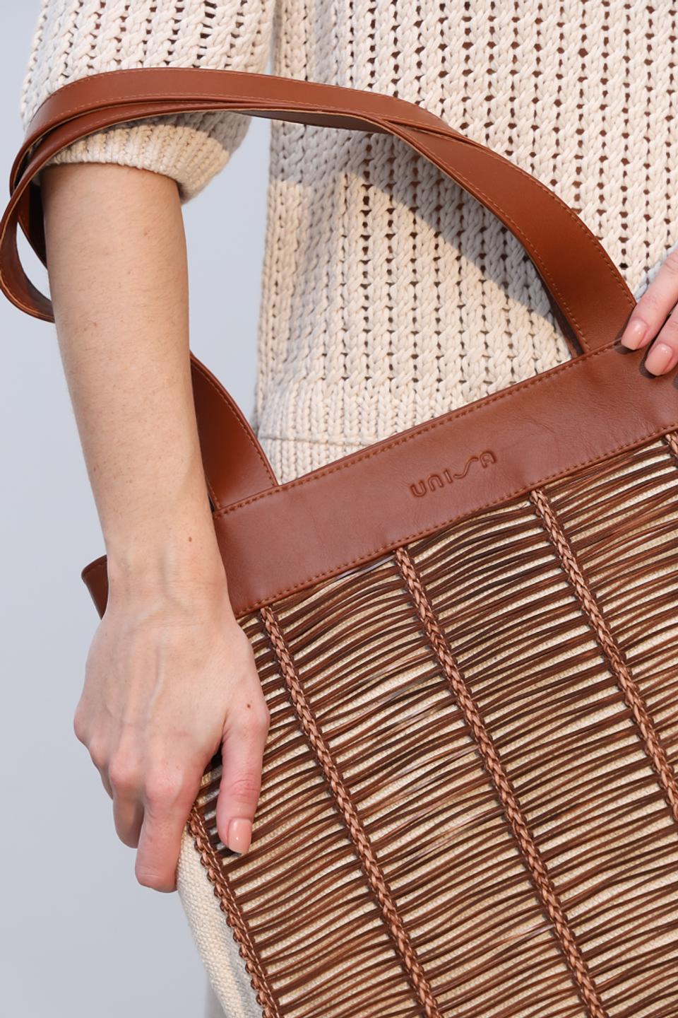 Сумка Unisa плетёная коричневая
