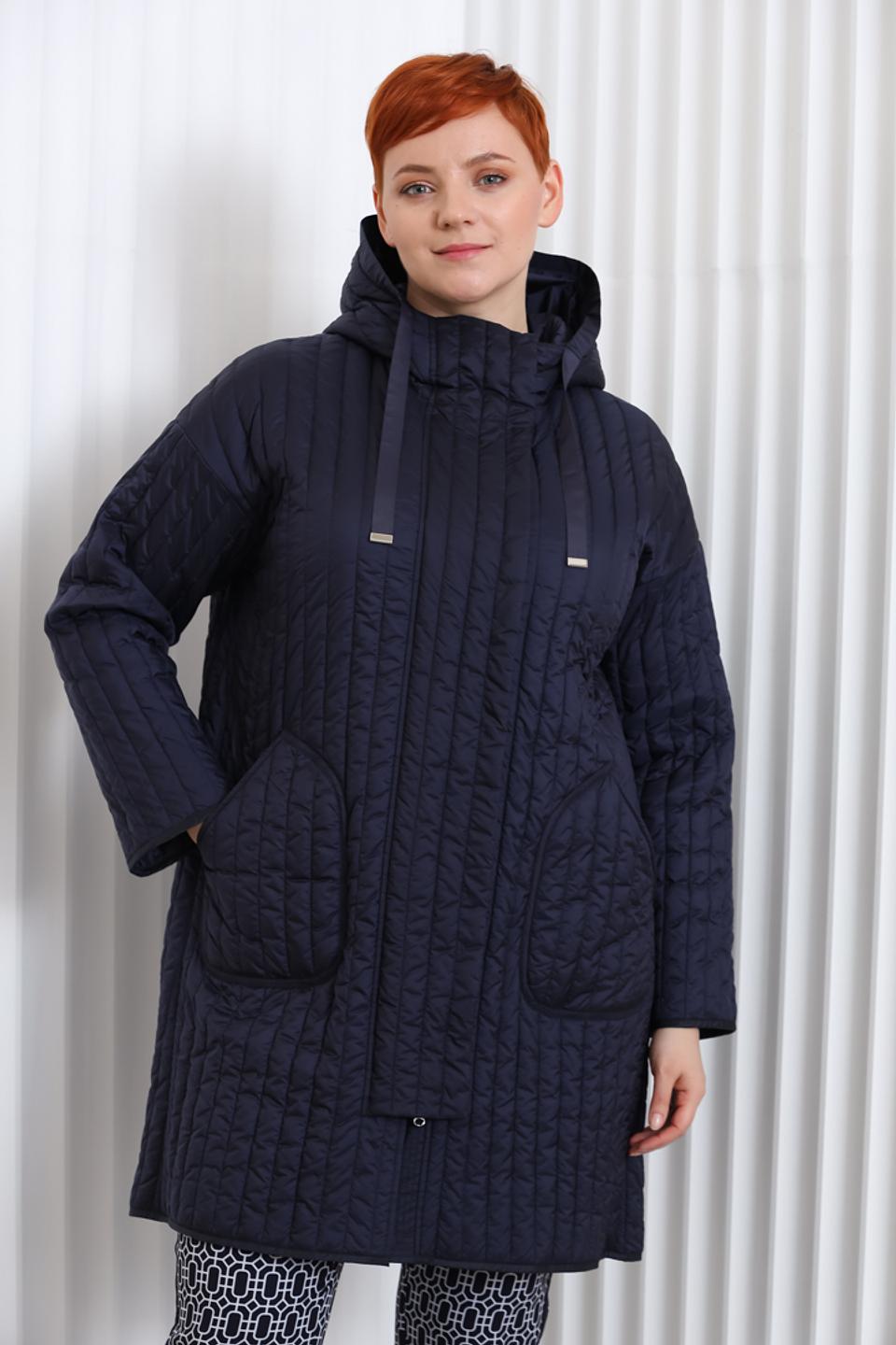 Пальто Pezzo стеганое синее