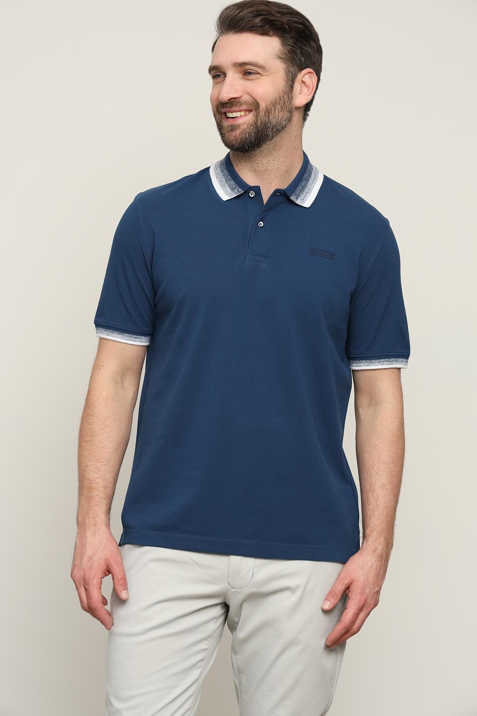 Поло Bugatti с полоской на воротнике