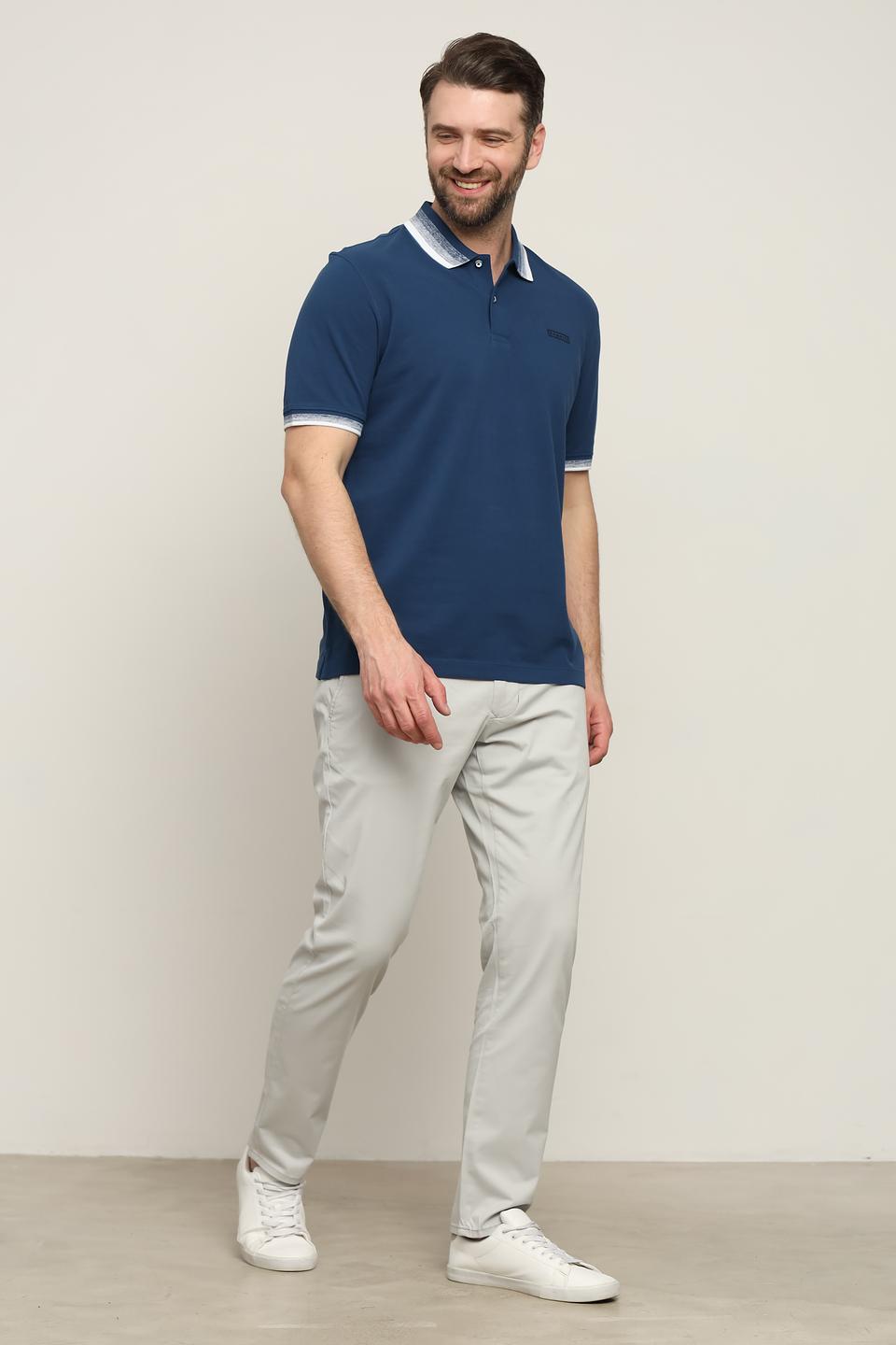 Поло Bugatti с полоской на воротнике