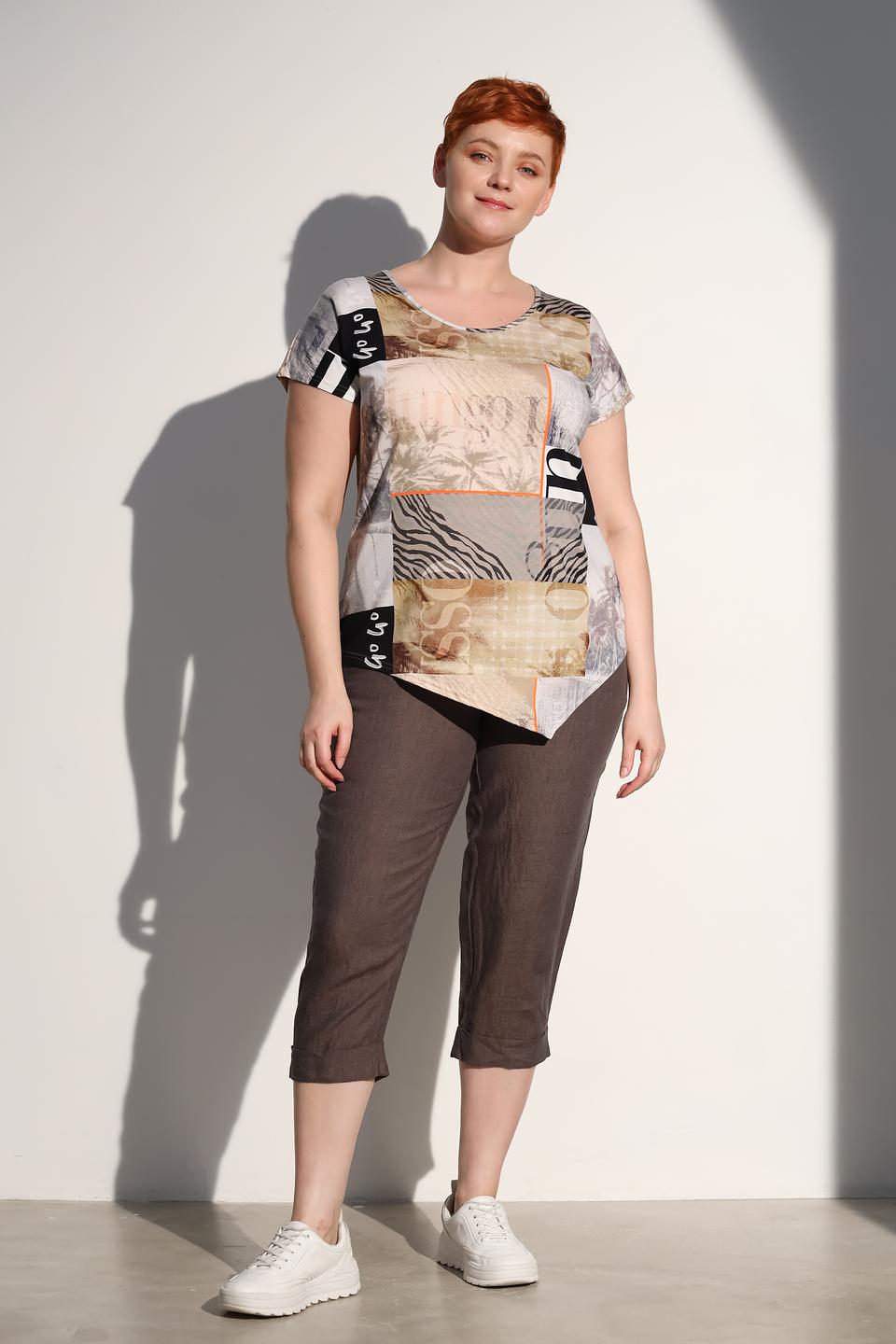 Блуза Doris Streich с принтом бежевый