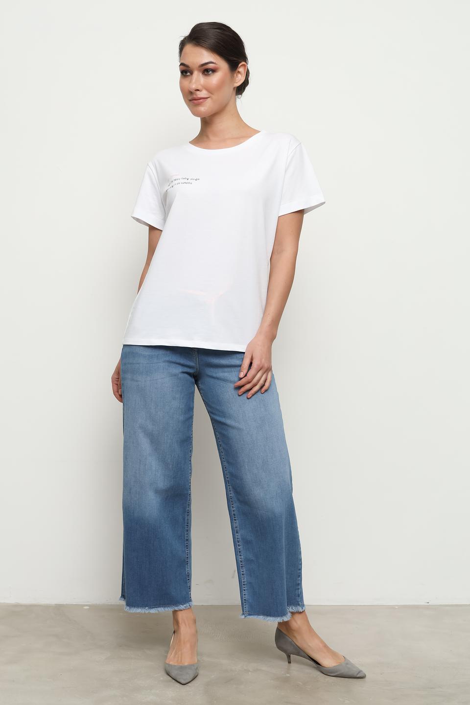 Футболка UNQ женская белая с принтом