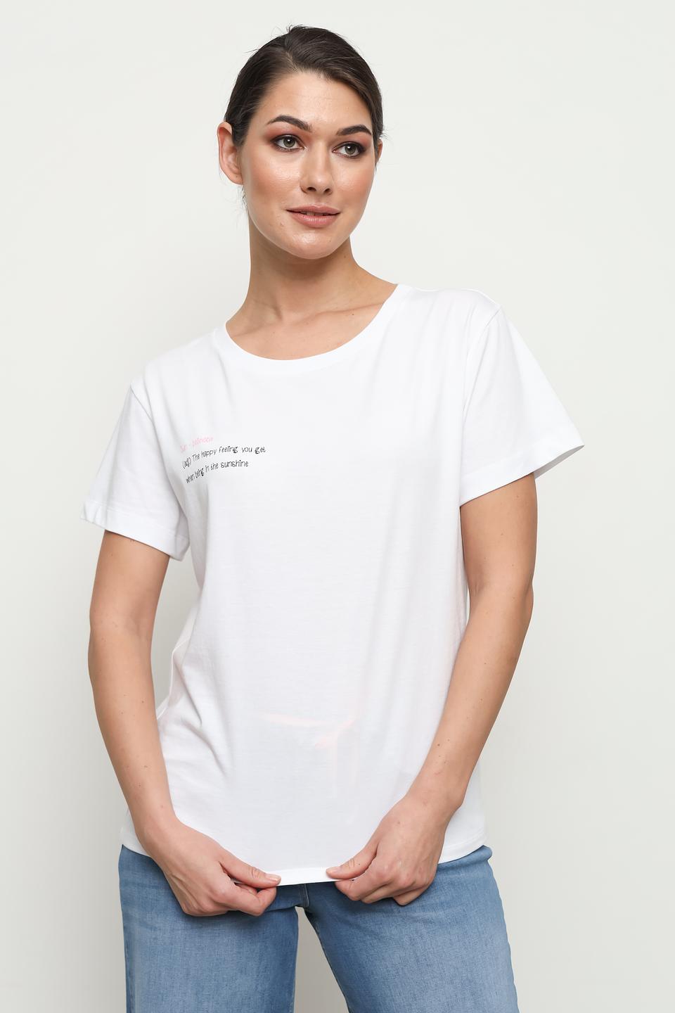 Футболка UNQ женская белая с принтом