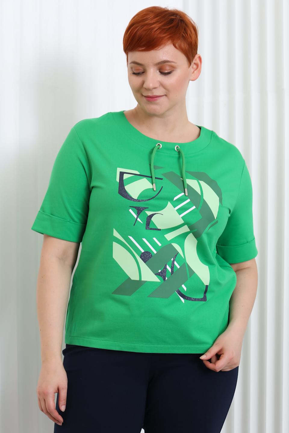 Футболка Rabe collection с принтом, зелёная