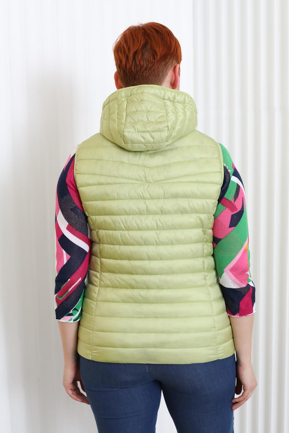 Жилет Lebek стеганый с капюшоном лайм