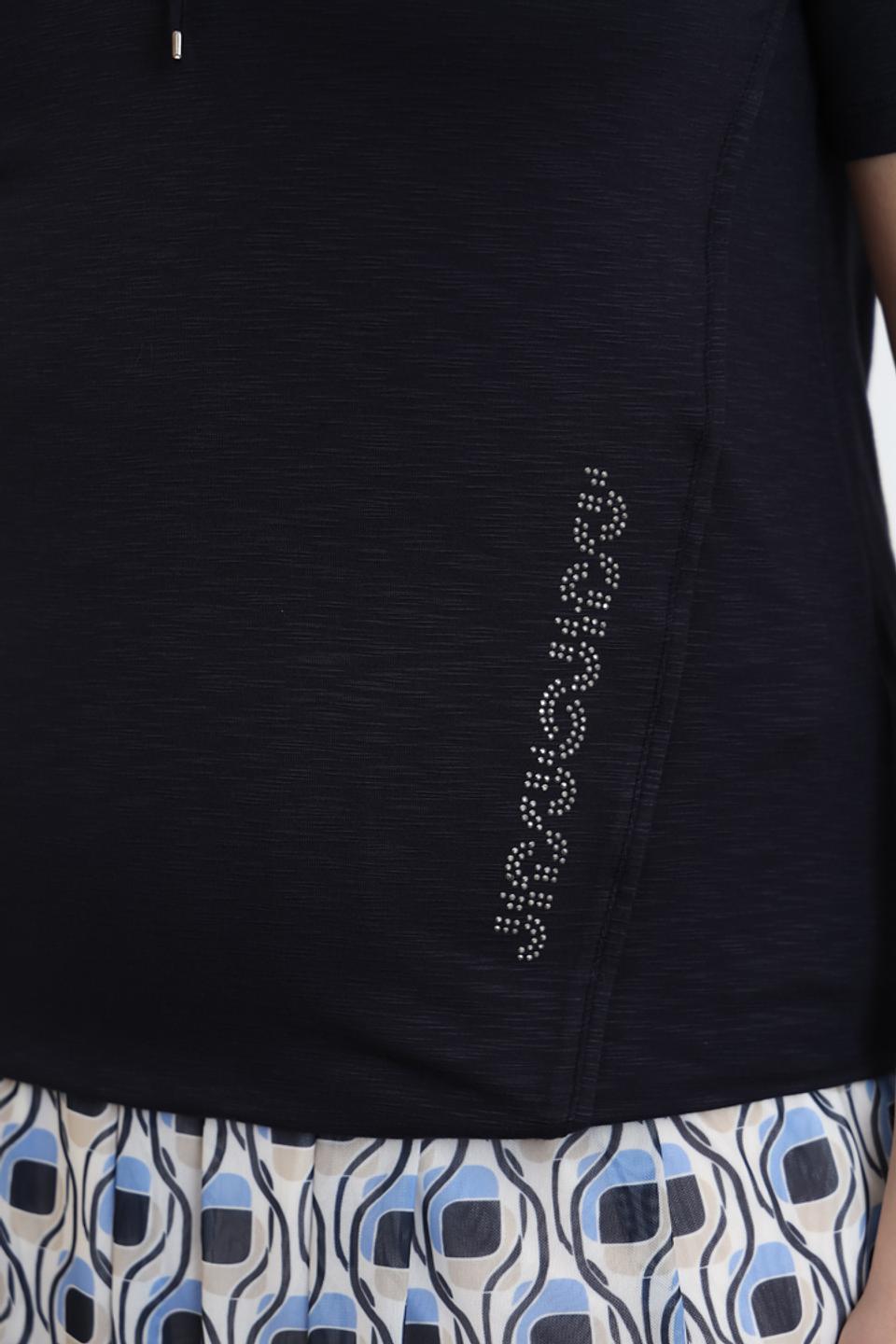 Блуза Lebek с V-образным вырезом чёрный