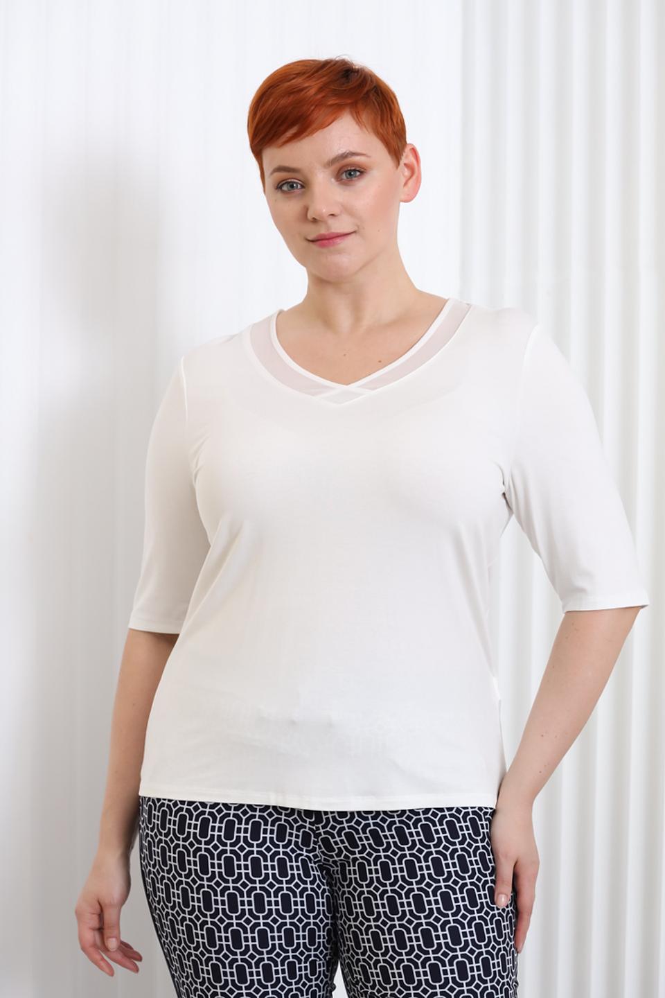 Блуза Lebek с сетчатой вставкой