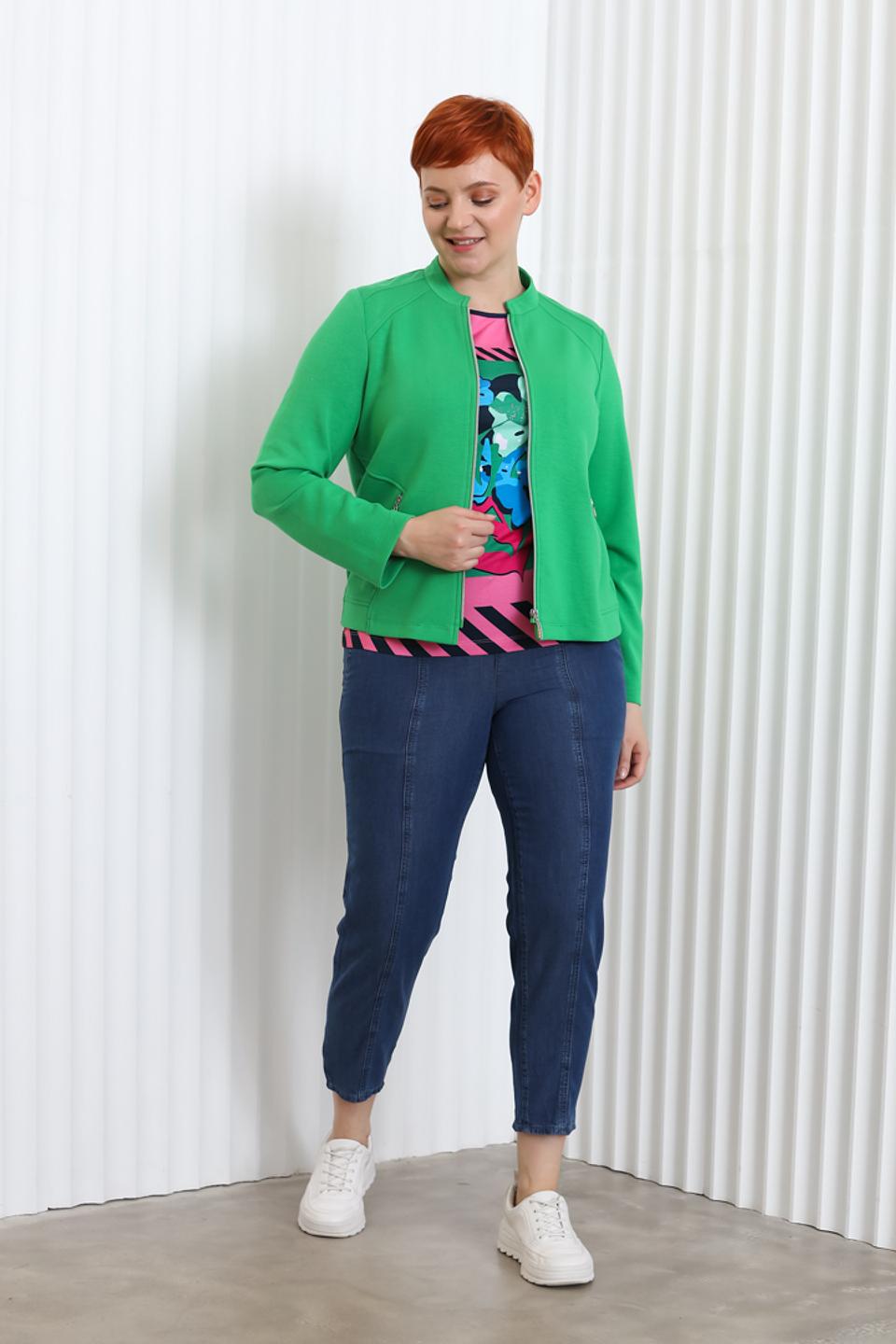 Жакет Rabe collection зелёный приталенный