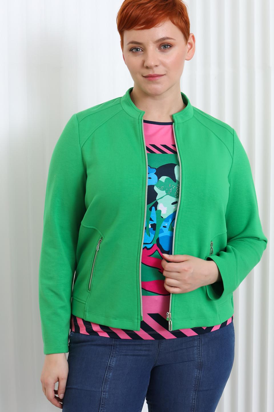 Жакет Rabe collection зелёный приталенный