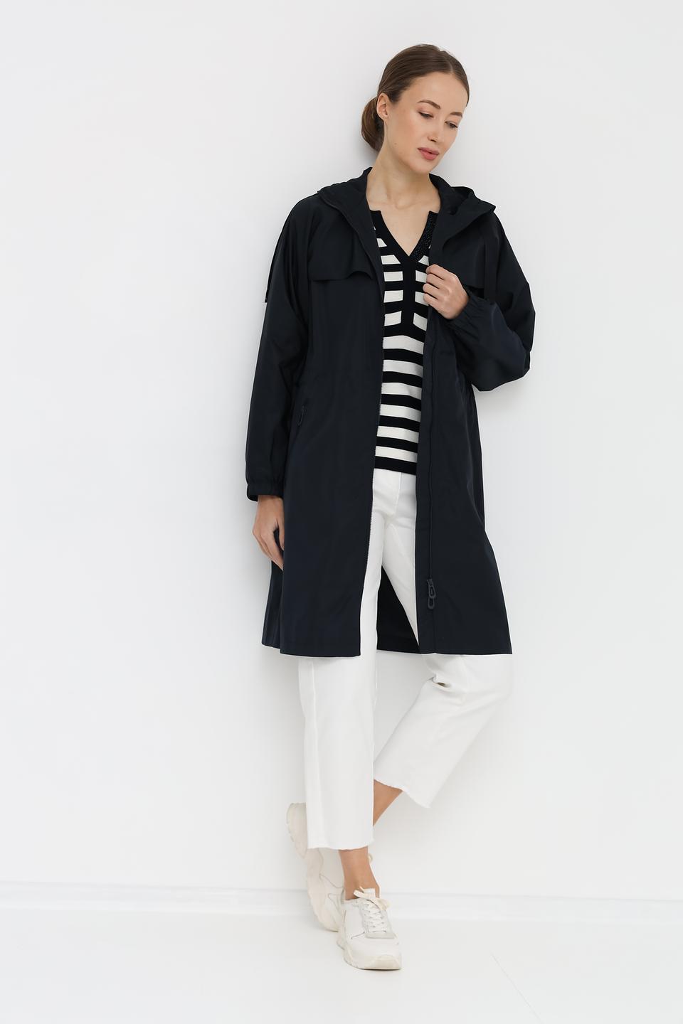 Плащ Pezzo чёрный с капюшоном