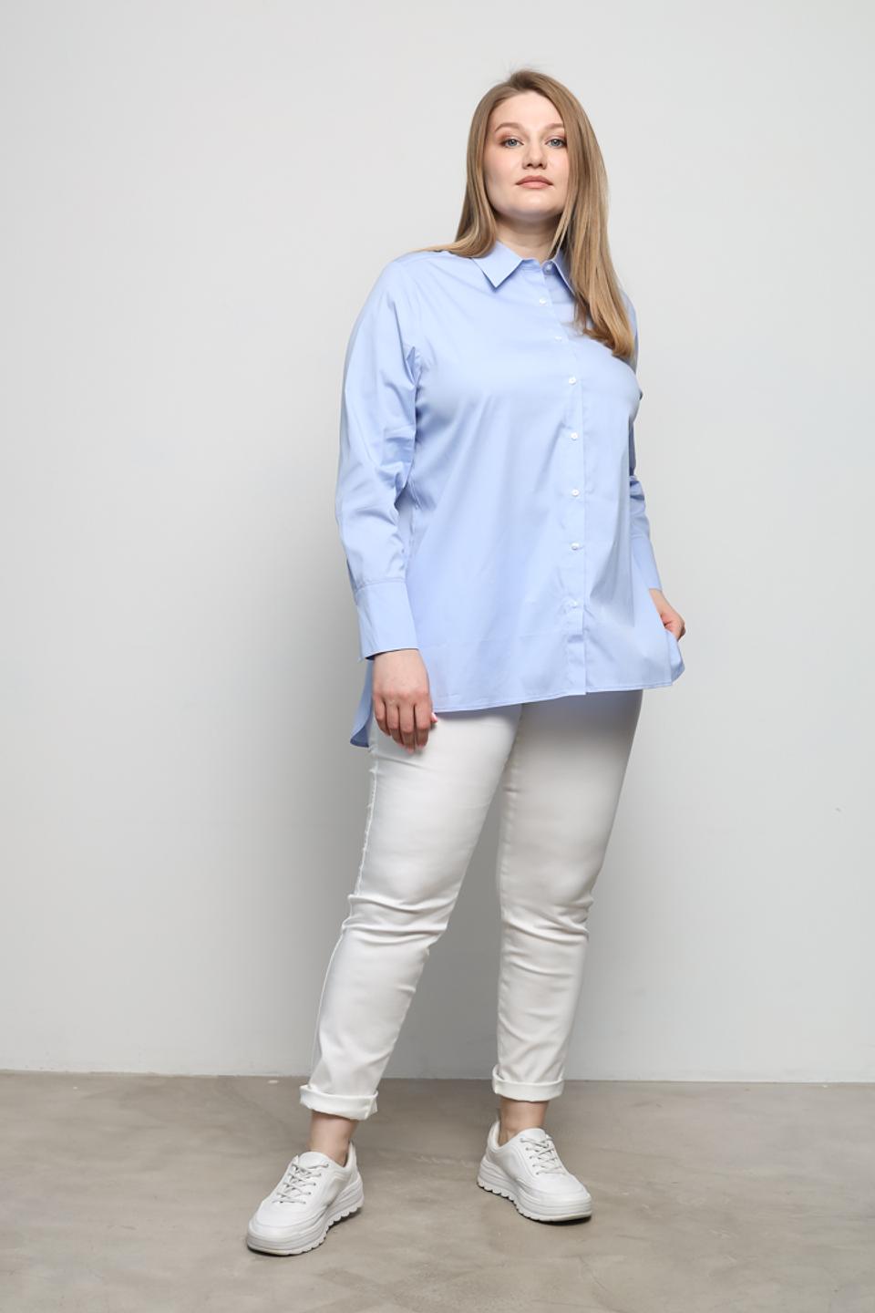 Рубашка Olsen прямого кроя голубая