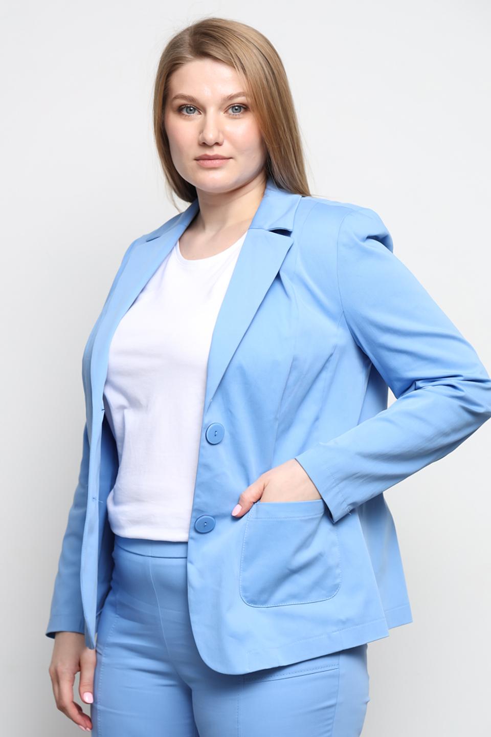 Жакет Frank Walder голубой приталенный