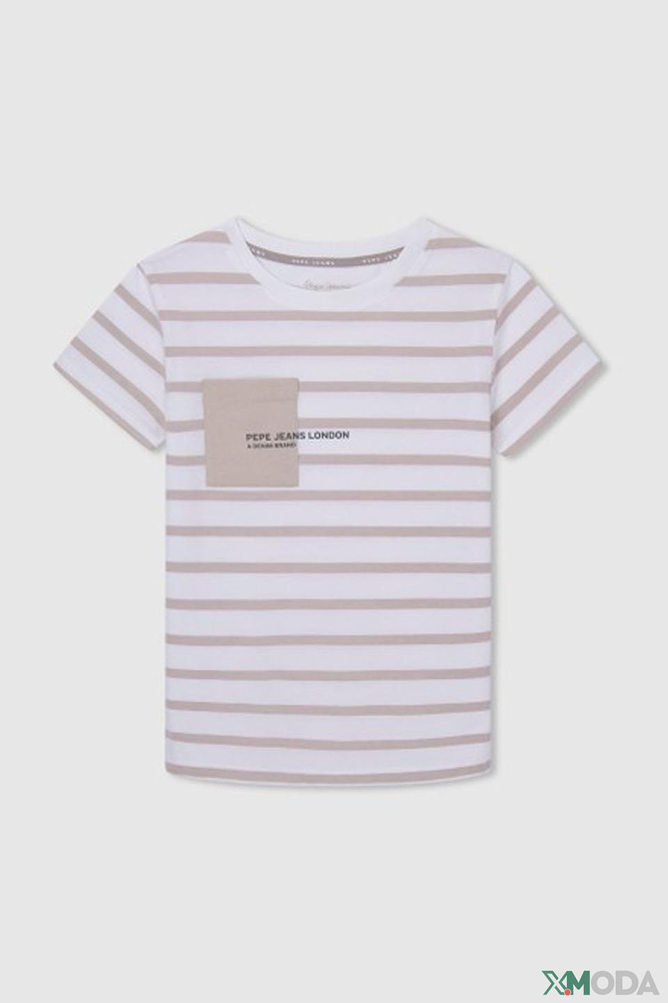 Футболка Pepe Jeans London в полоску бежевый