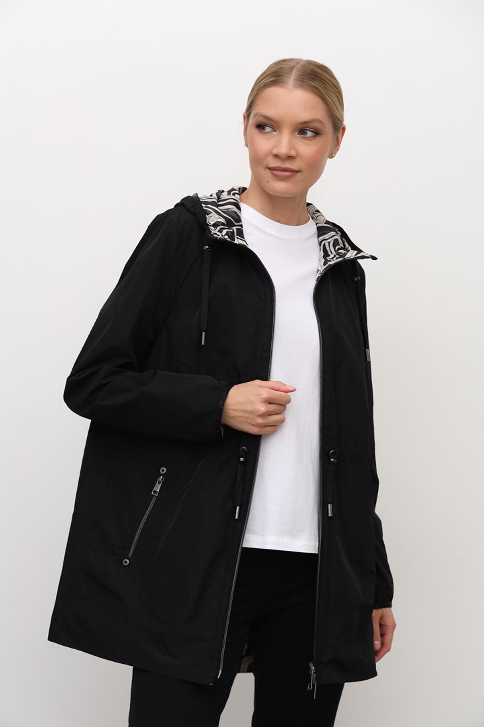 Плащ Barbara Lebek чёрный с капюшоном