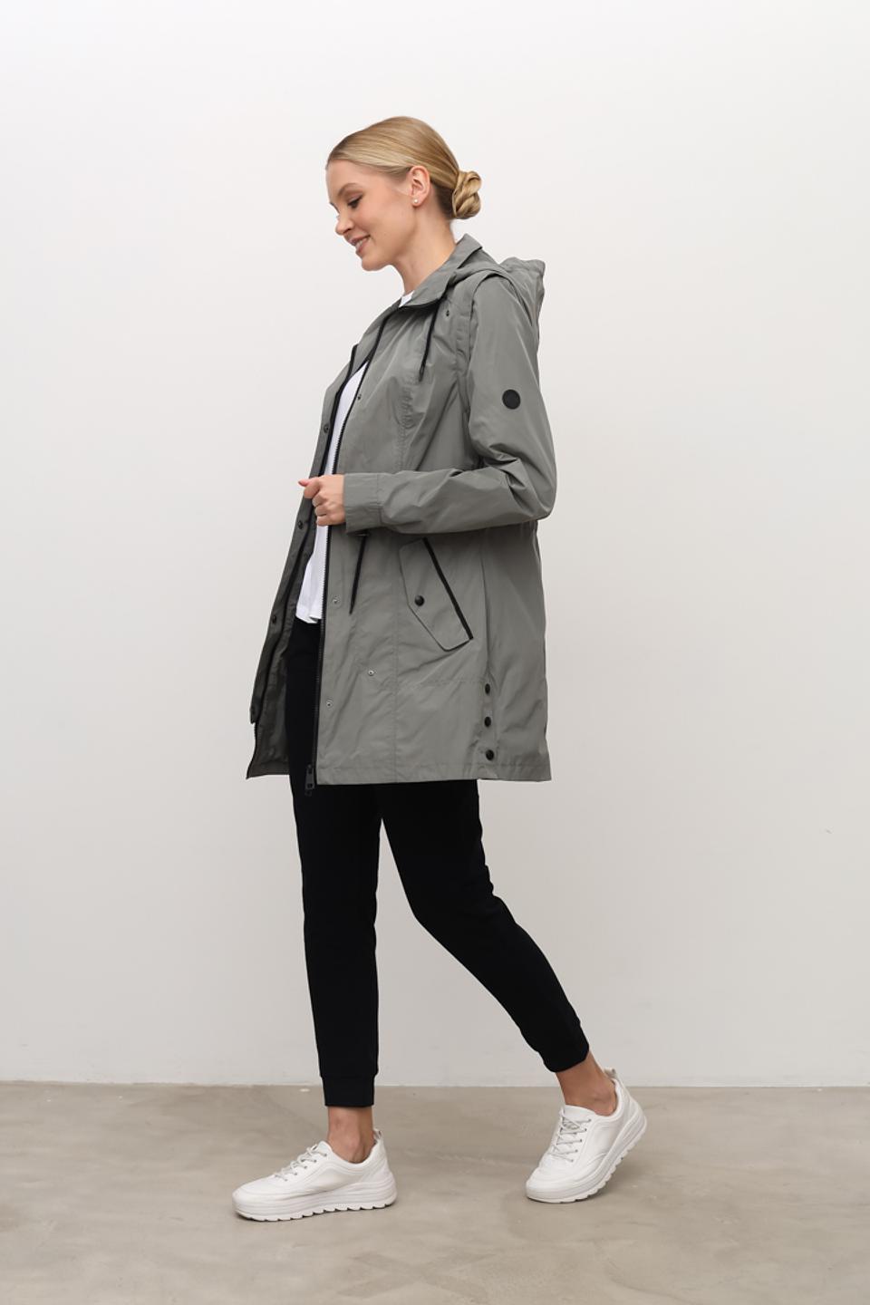 Плащ Lebek серый с капюшоном