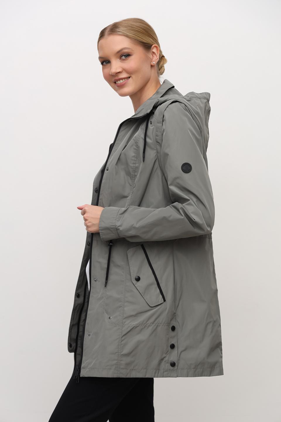 Плащ Lebek серый с капюшоном