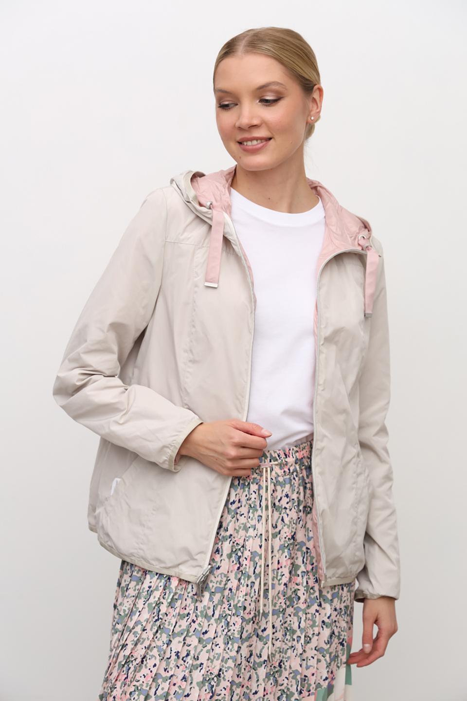 Ветровка Lebek с капюшоном пудрово-розовый