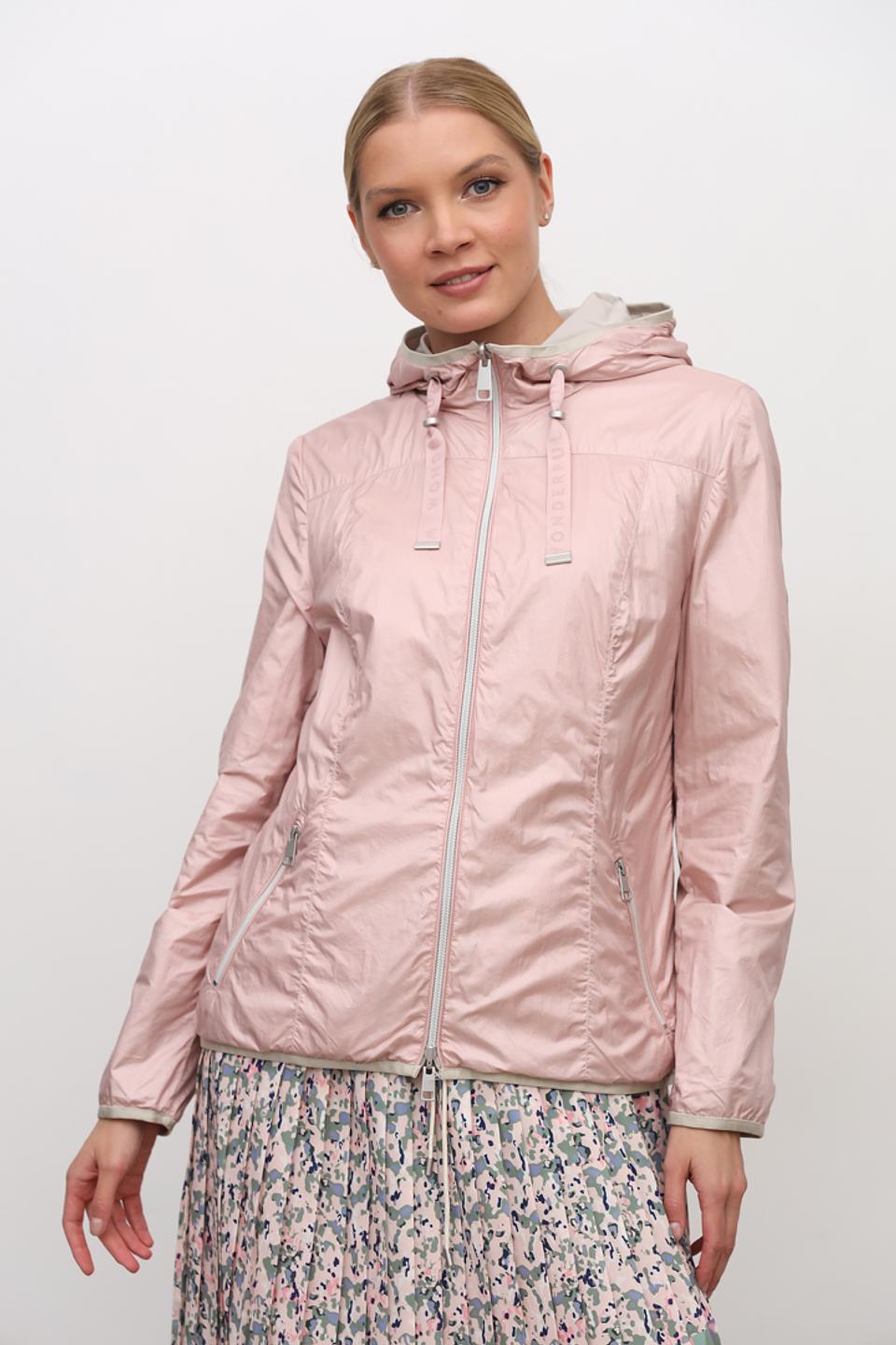 Ветровка Lebek с капюшоном пудрово-розовый