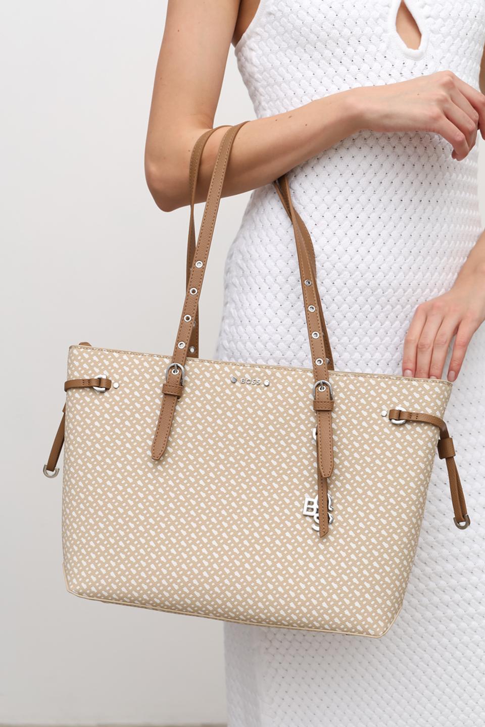 Сумка Boss Black с узором бежевый